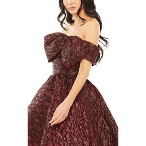 Mac Duggal 68622 Brocade Off Shoulder Bow XMAS PARTY